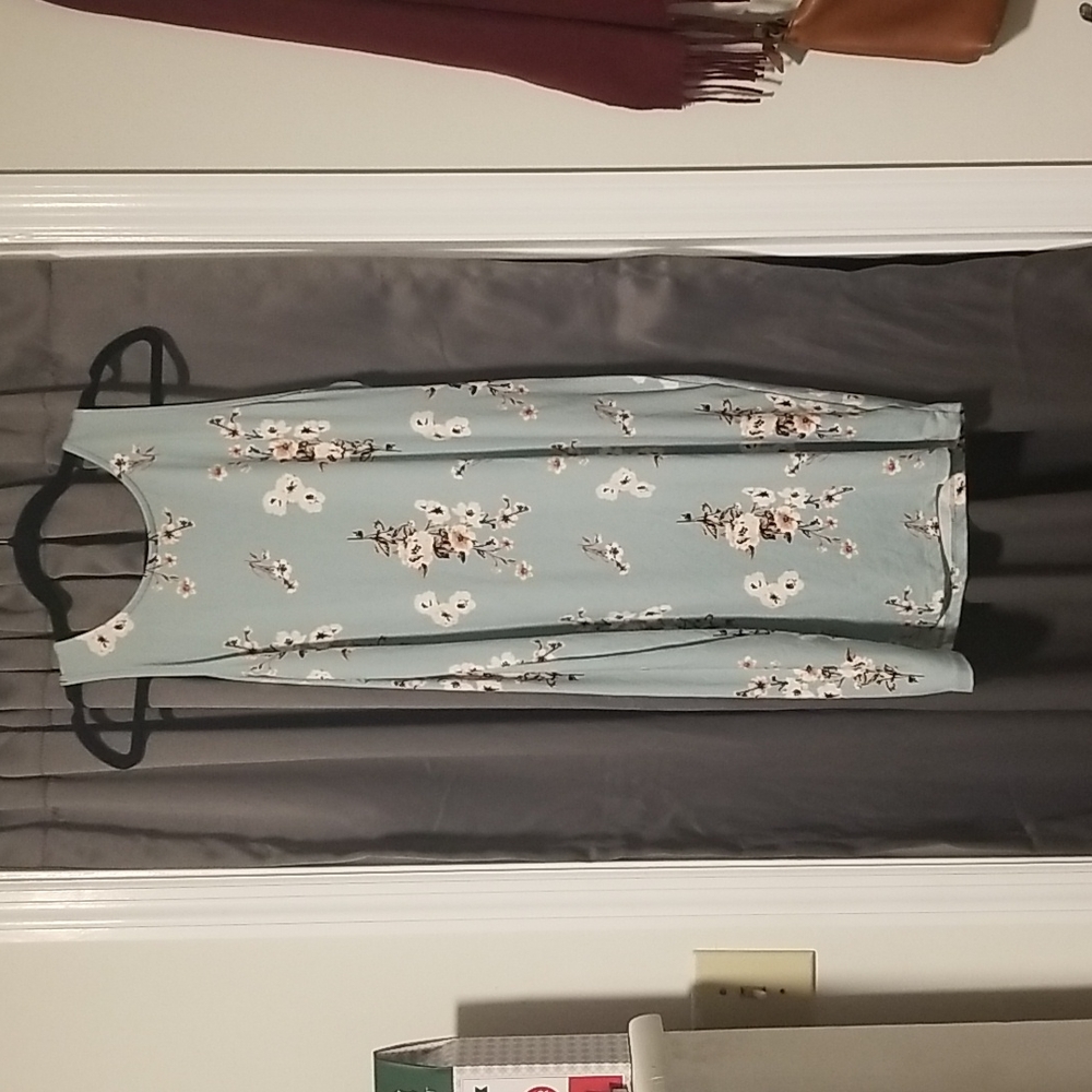 Blue Floral Bodycon Dress
